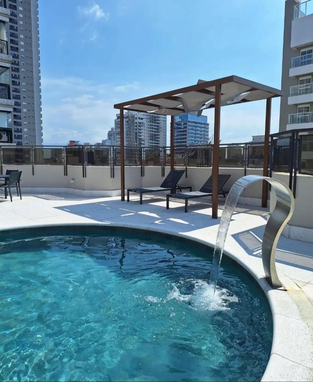 Lindo Flat No Edificio Cosmopolitan, Com Garagem E Piscina Apartment Santos  Ngoại thất bức ảnh